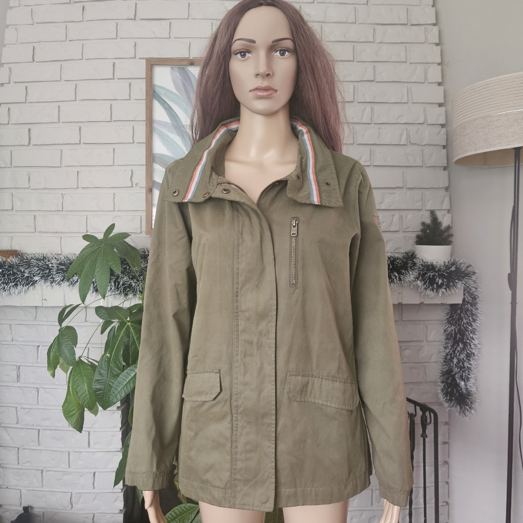 Roxy Green Utility Jacket For Women Hooded Zip Up